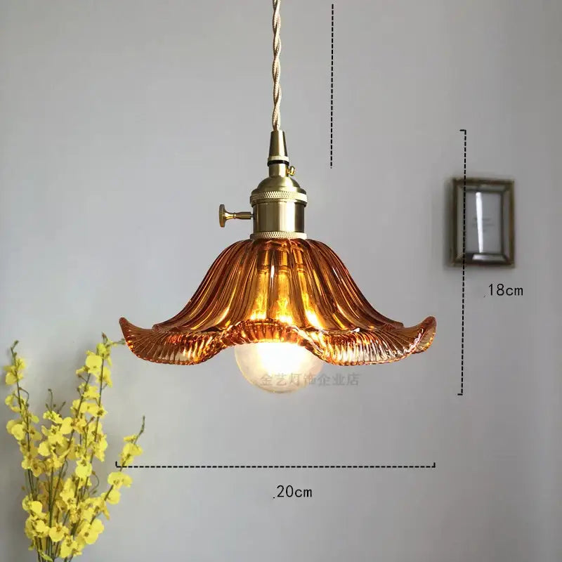 Amber Glass 3-Head Nordic Dining Pendant Light