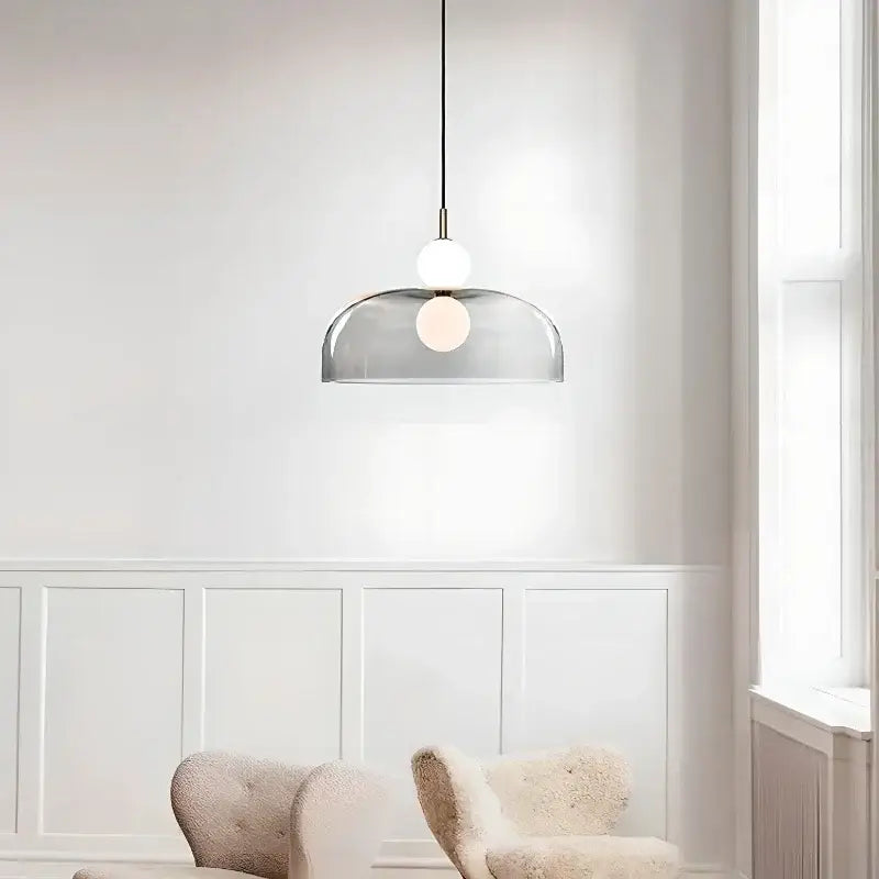 Glass Double Orb Chandelier