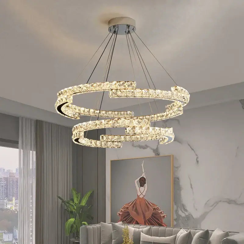 Chrome Crystal Ceiling Chandelier