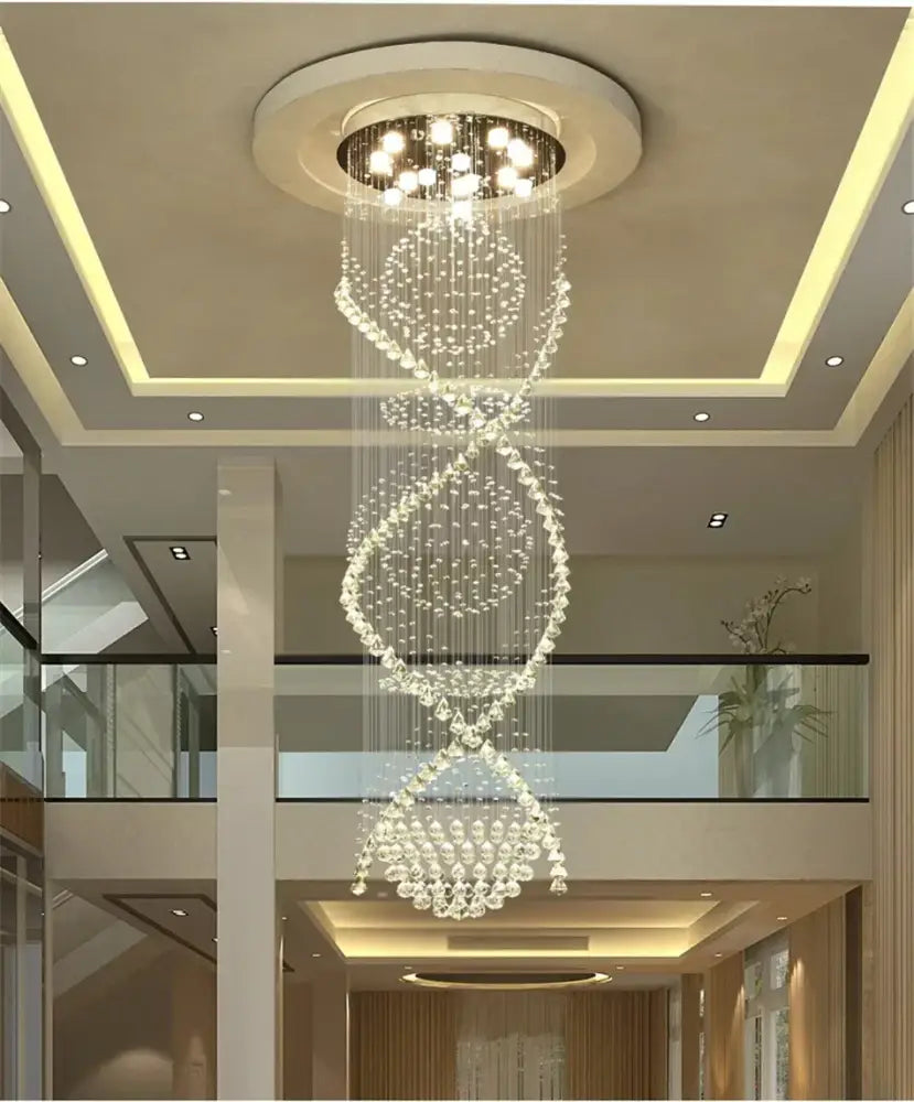 Crystal Spiral Hotel Chandelier