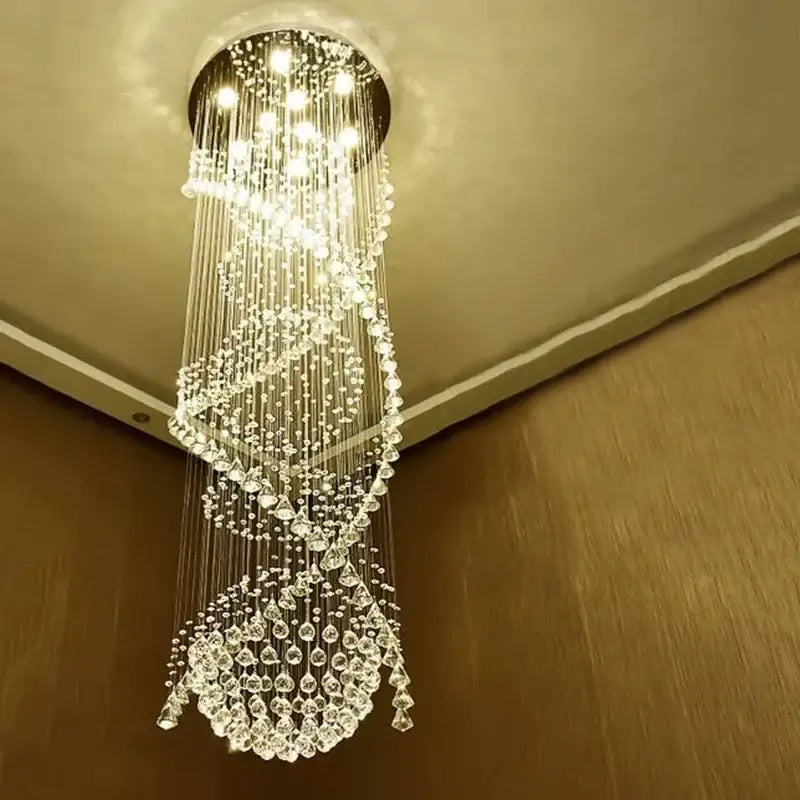 Crystal Spiral Hotel Chandelier