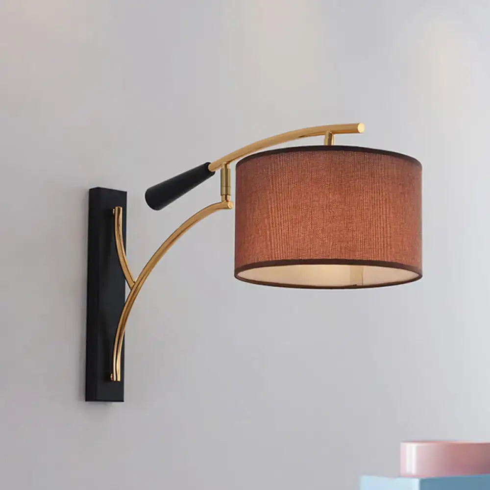 Flaxen Drum Wall Lamp