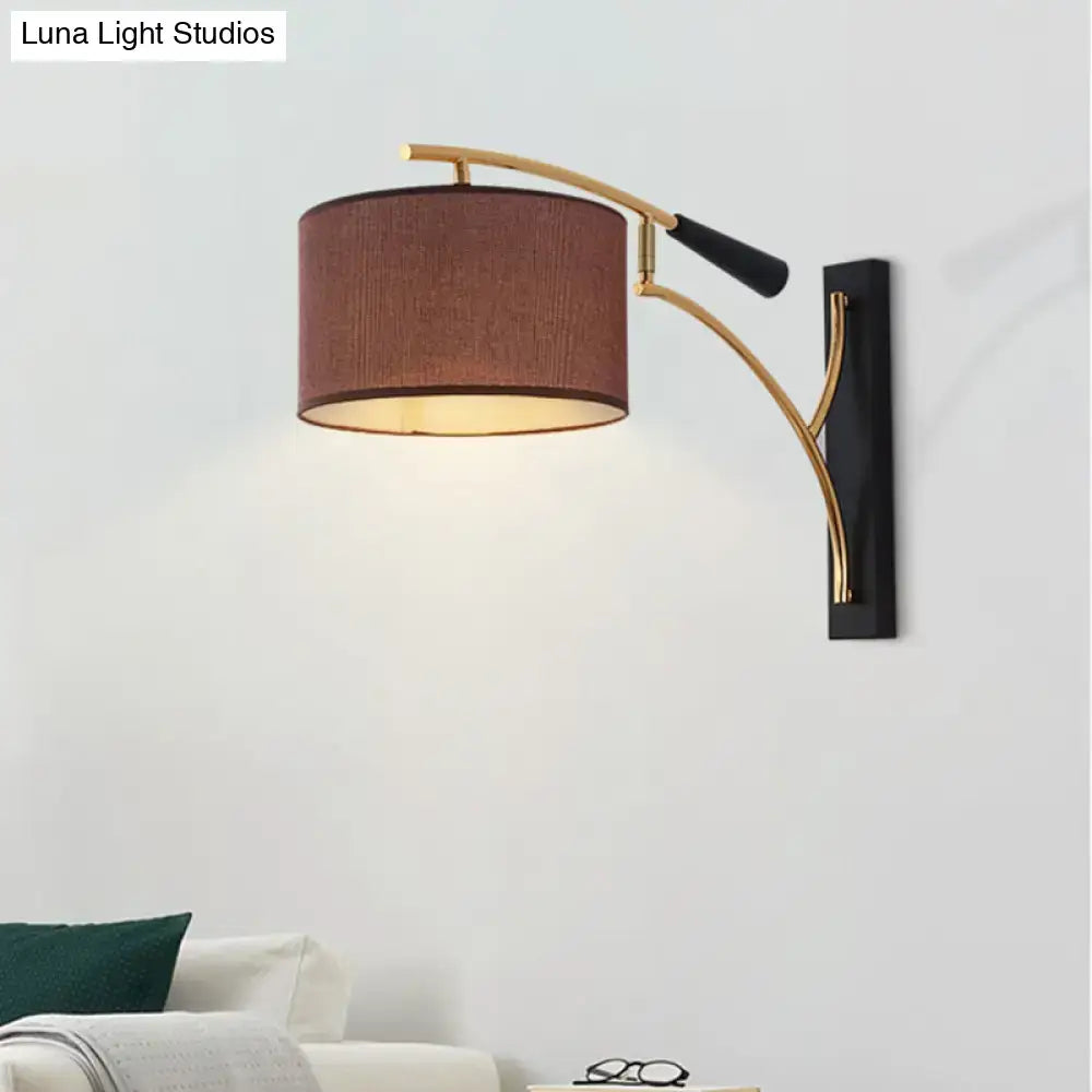 Flaxen Drum Wall Lamp