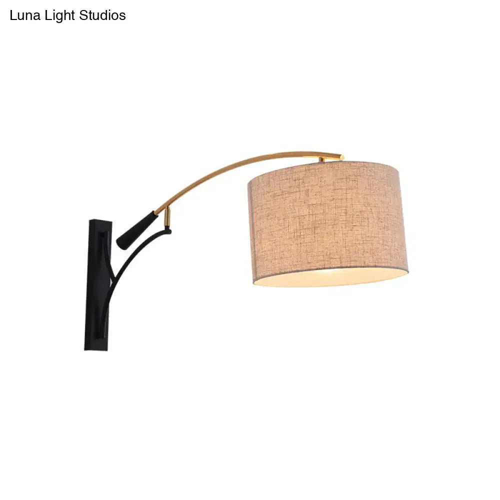 Flaxen Drum Wall Lamp