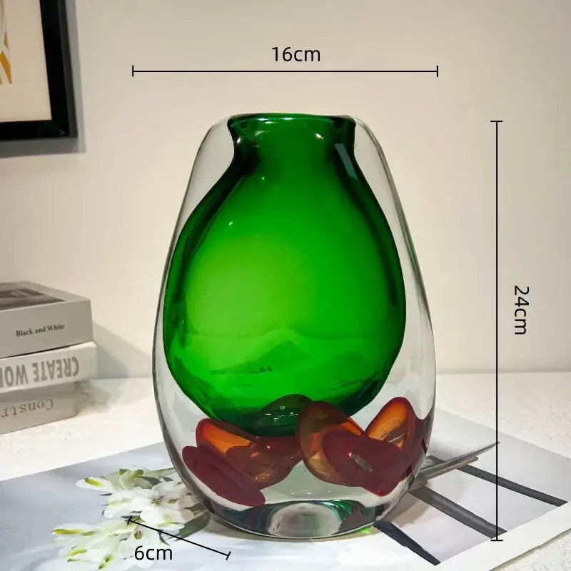 Emerald Glass Tray Vase