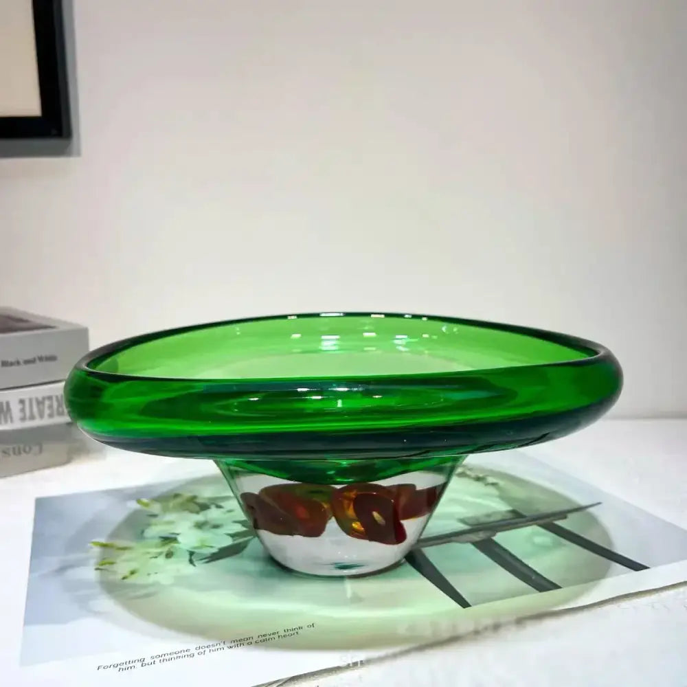 Emerald Glass Tray Vase
