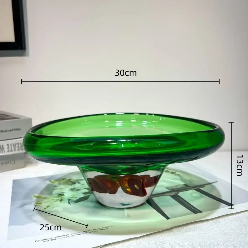 Emerald Glass Tray Vase
