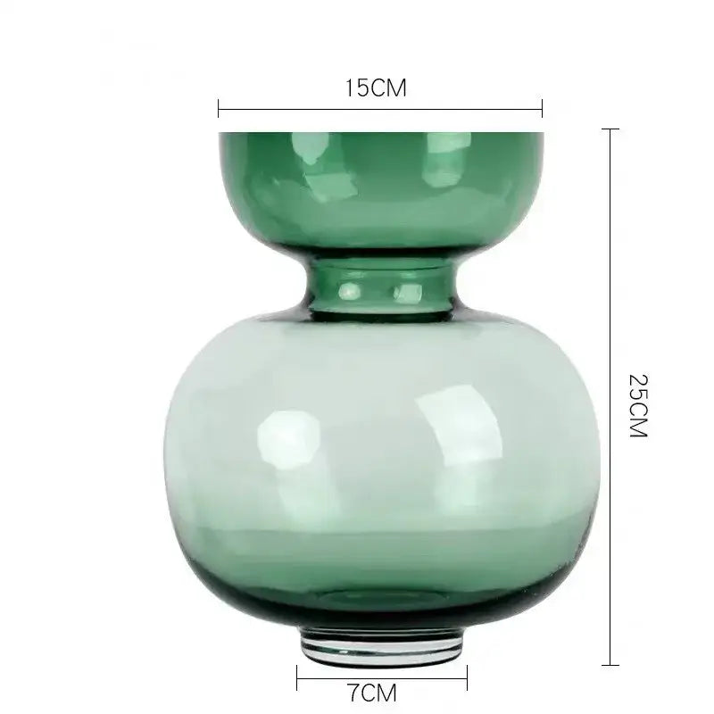 Green Gourd Glass Vase