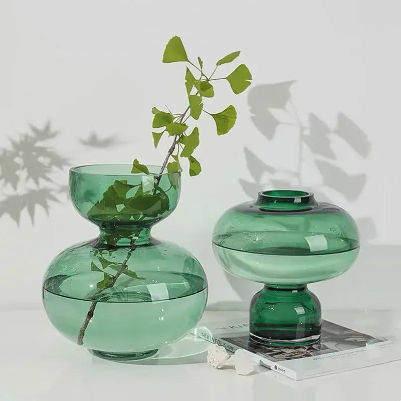 Green Gourd Glass Vase