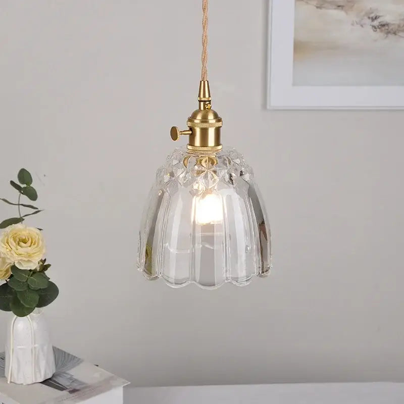 Clear Glass Minimalist Knob-Switch Pendant Lamp