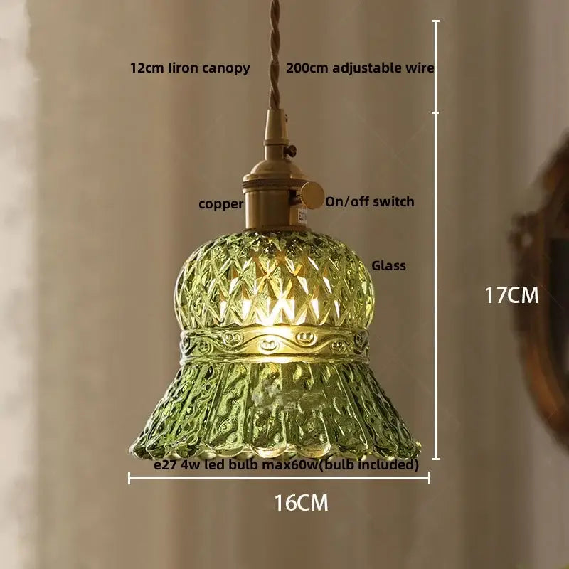 Clear Glass Minimalist Knob-Switch Pendant Lamp