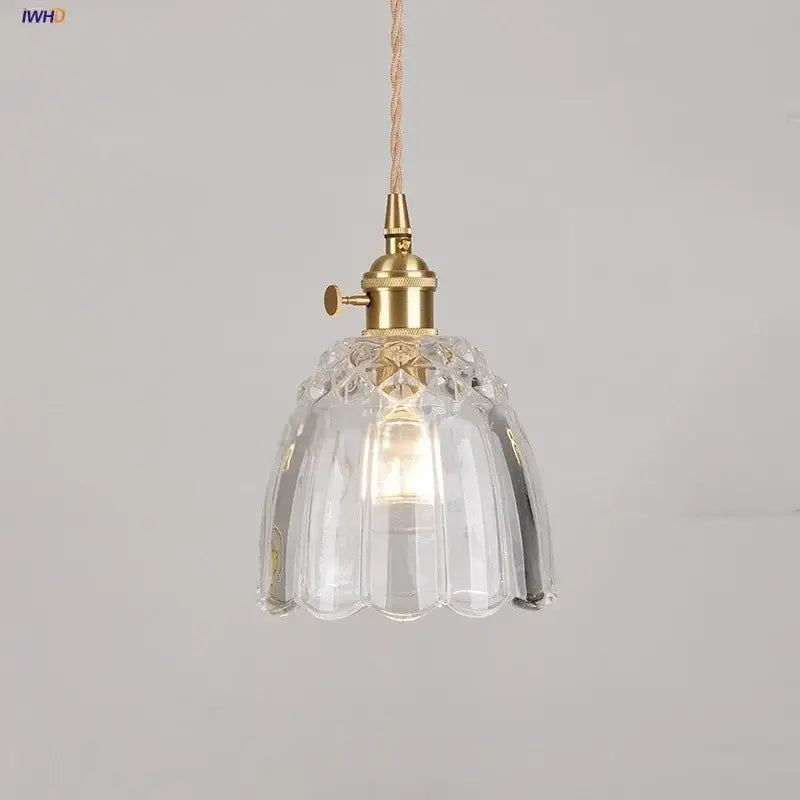 Clear Glass Minimalist Knob-Switch Pendant Lamp