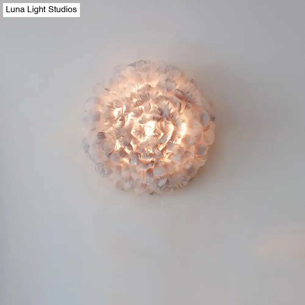 Grey Feather Wall Sconce