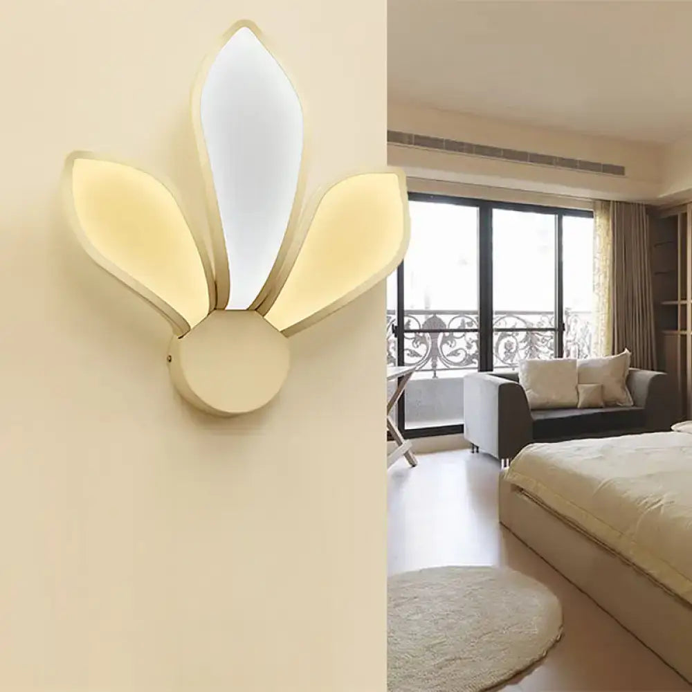 White Acrylic Petal Wall Sconce Size Range