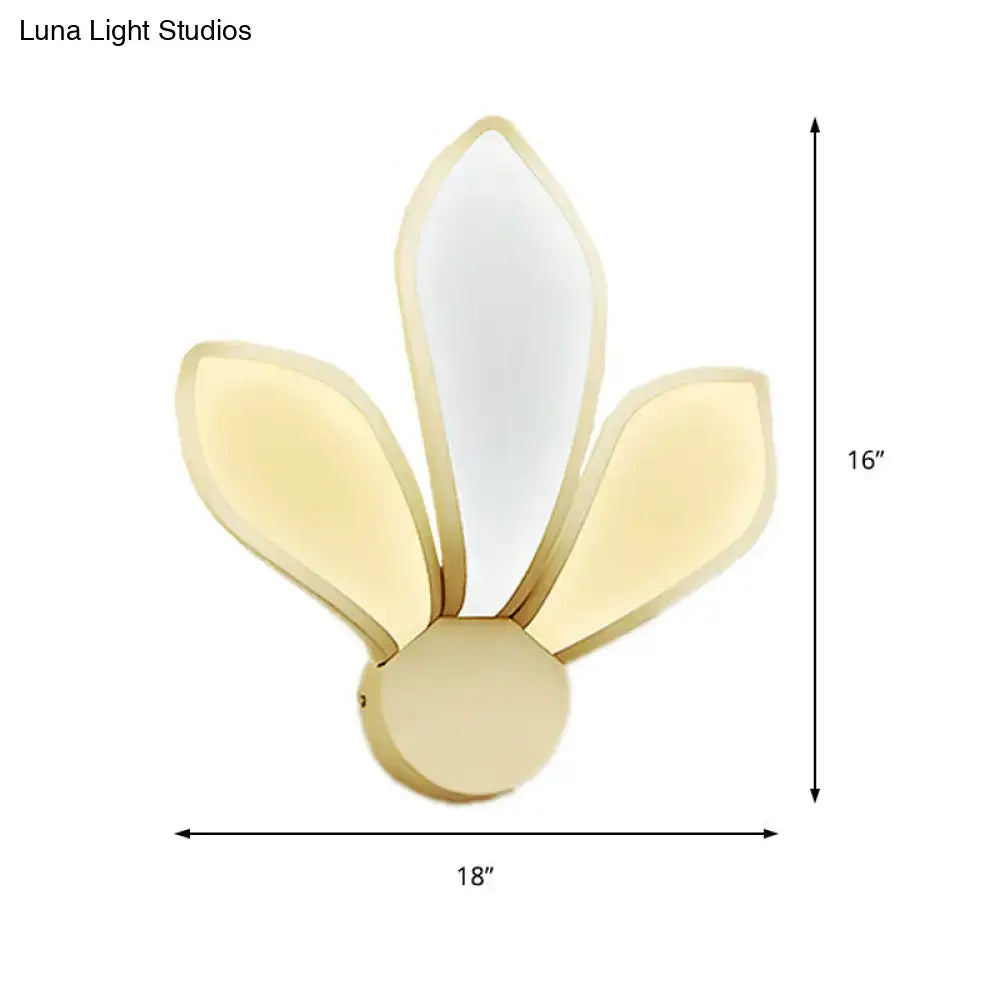 White Acrylic Petal Wall Sconce Size Range