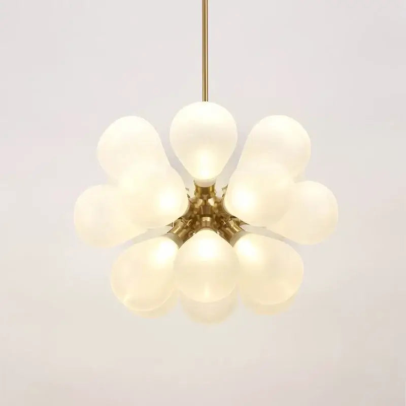 Teal Glass Pendant Light with Floral Design