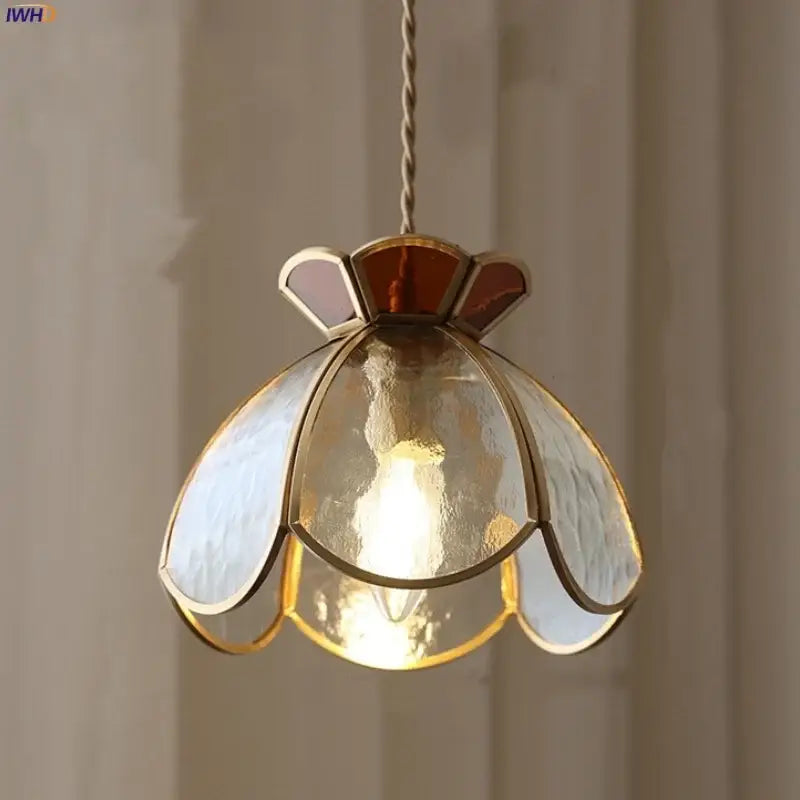 Amber Clear Glass Pendant Light