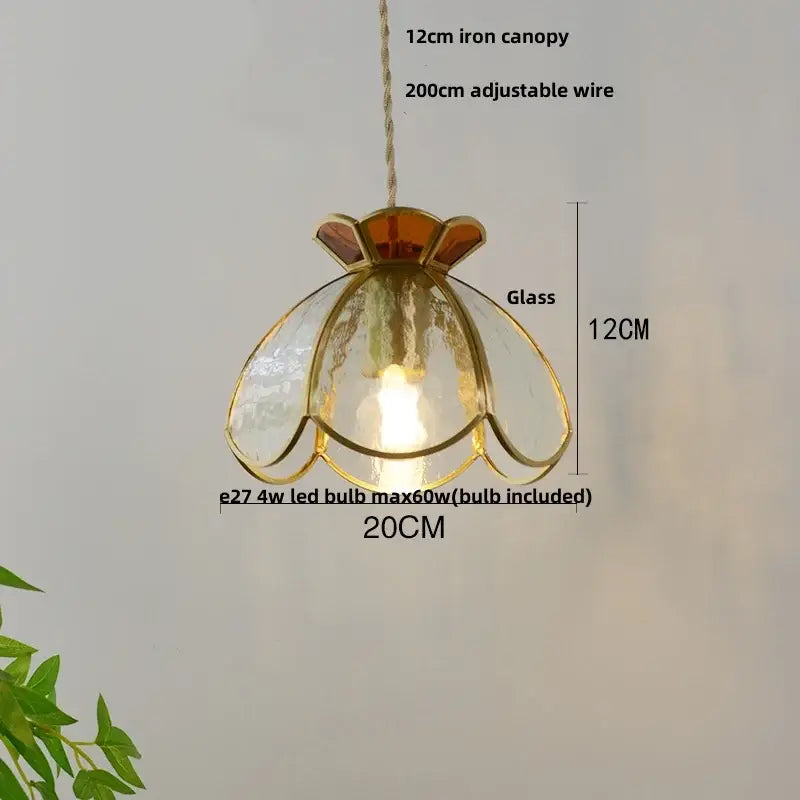 Amber Clear Glass Pendant Light