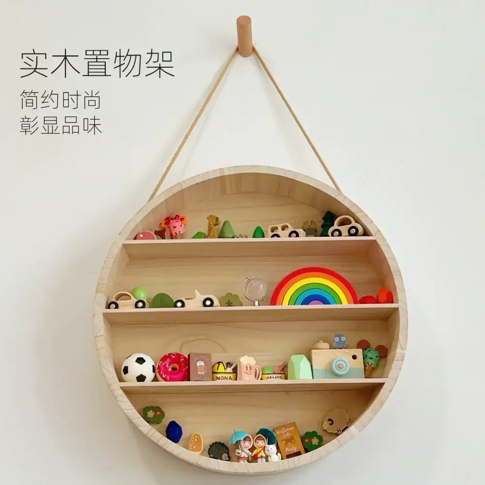 Circular Wooden Wall Shelf
