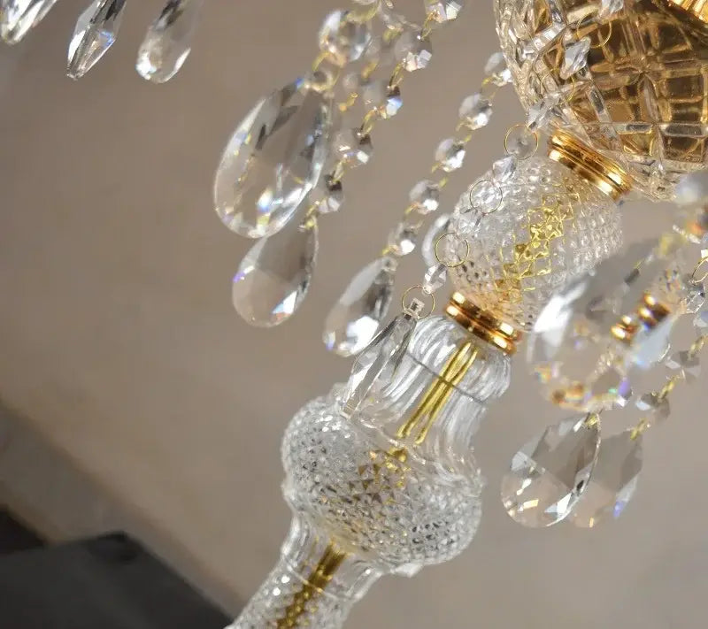 Gold Crystal Floor Lamp French Elegance