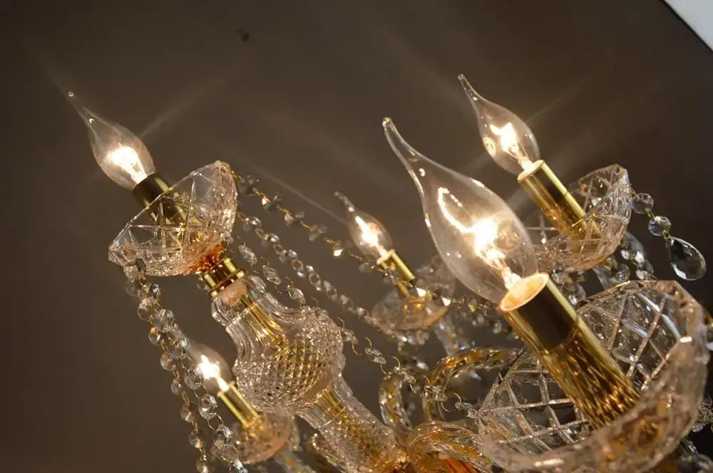 Gold Crystal Floor Lamp French Elegance