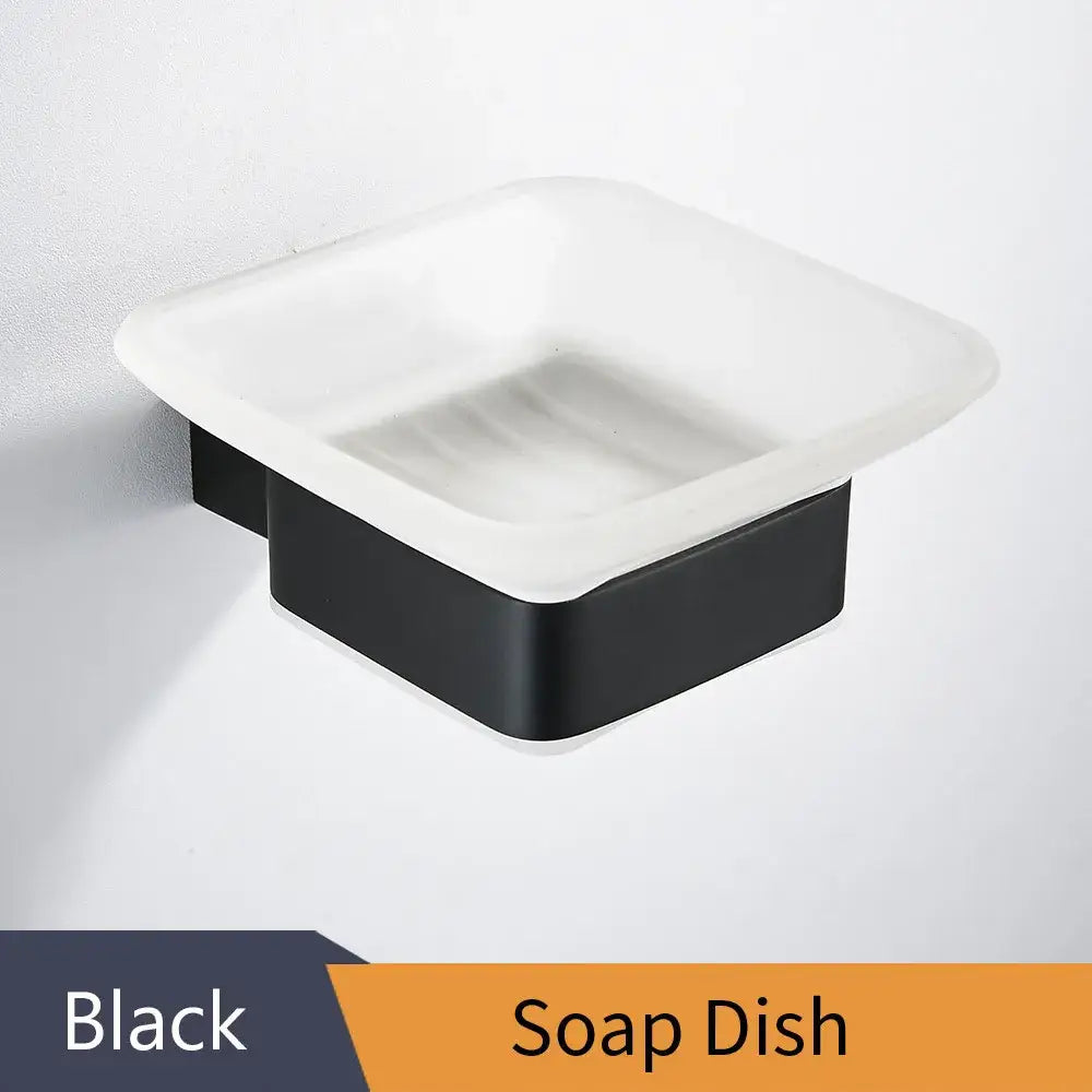 Black Glass Wall Soap Holder
