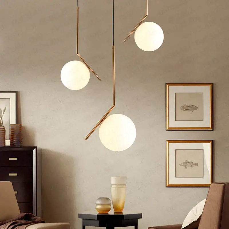 Gold Frosted Glass 25cm Pendant