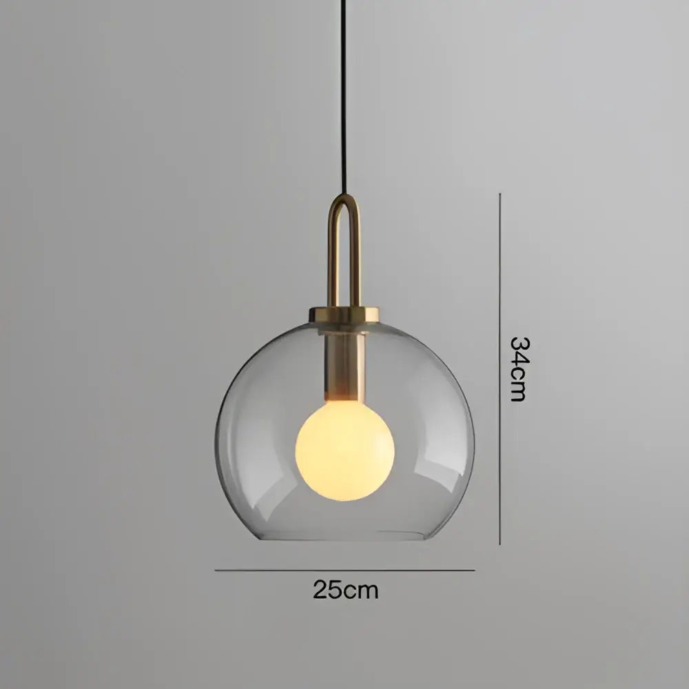 Gray Glass Ball Pendant Light for Restaurant or Bar