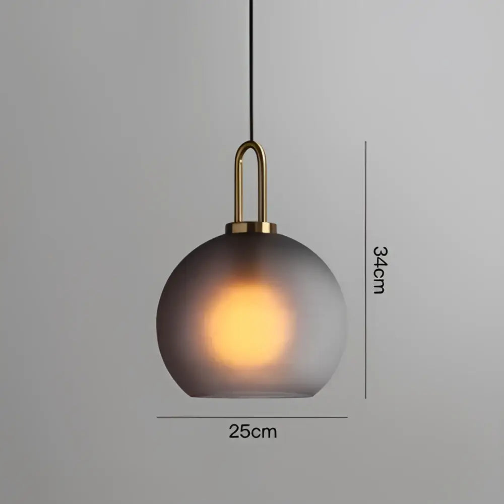 Gray Glass Ball Pendant Light for Restaurant or Bar