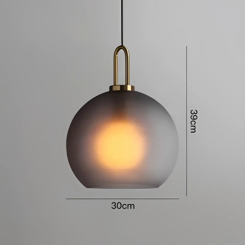 Gray Glass Ball Pendant Light for Restaurant or Bar