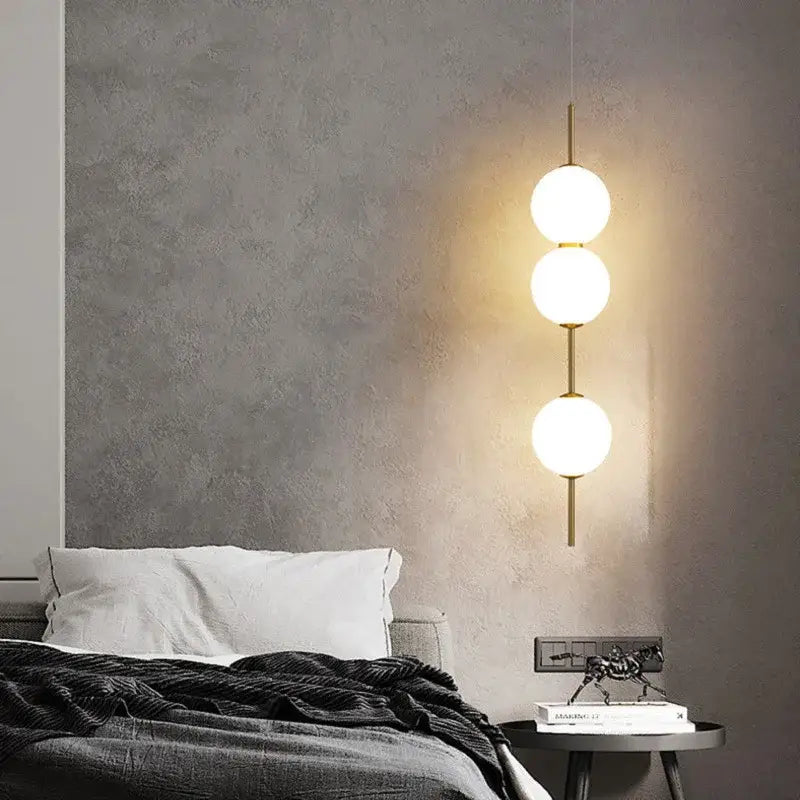 White Glass Ball Pendant for Dining Room