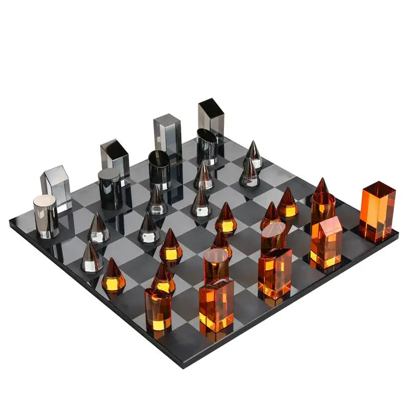 Amber Silver Chess Set