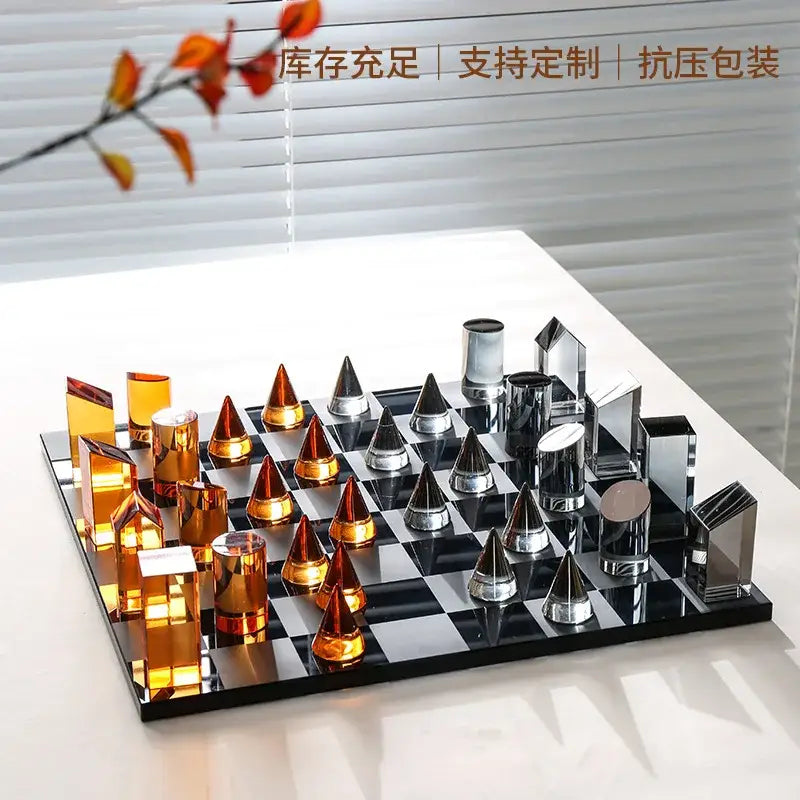 Amber Silver Chess Set