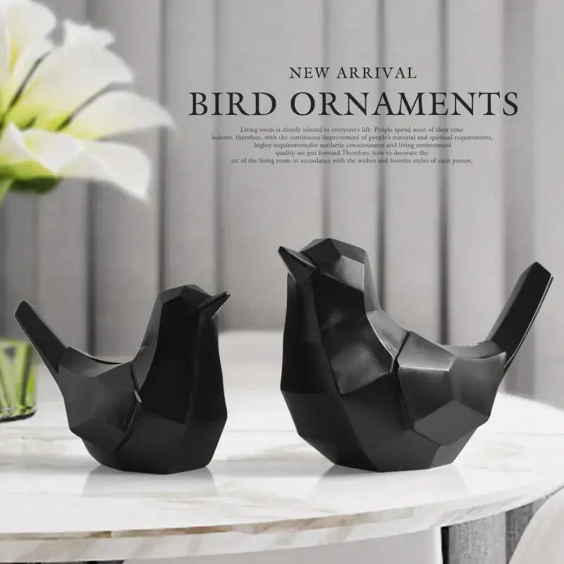 Black Birds Resin Figurines