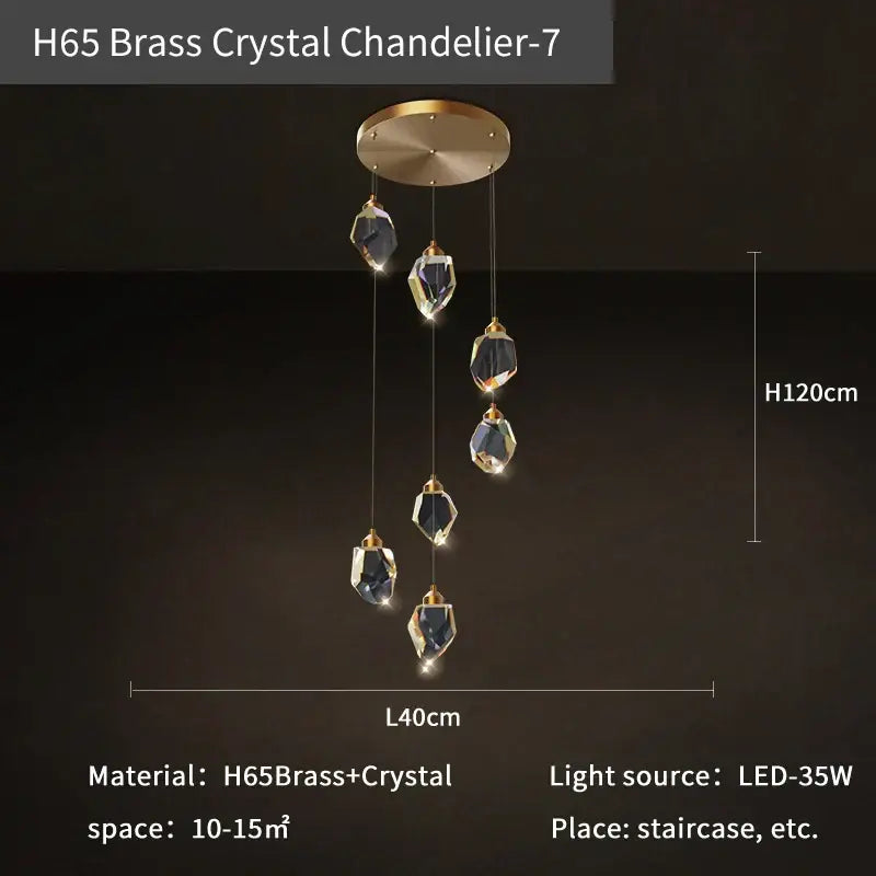 Gold Crystal Chandelier 24-Head Geometric Light