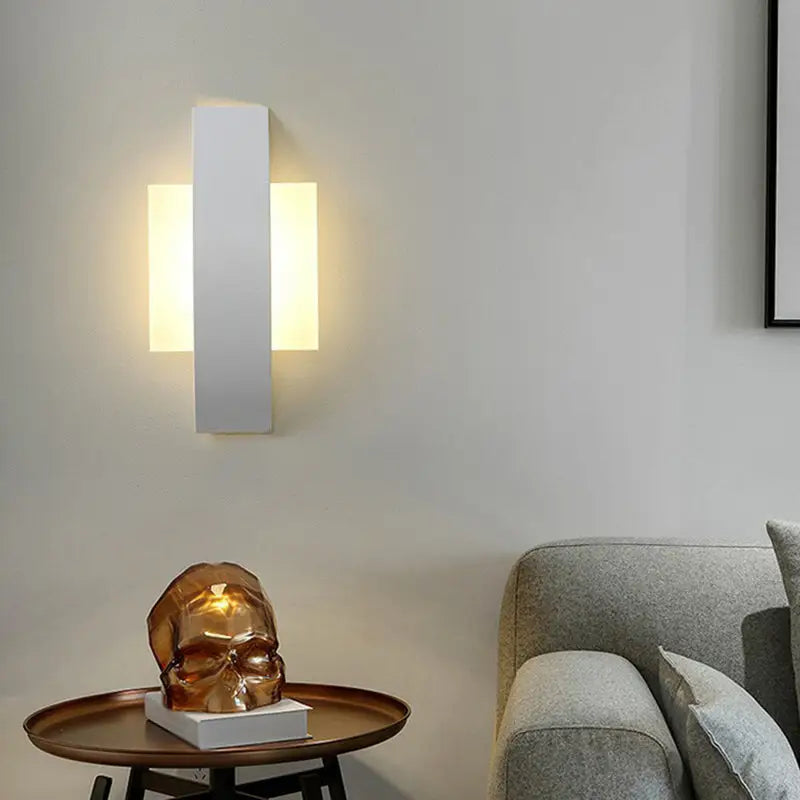 Black LED Round Living Room Wall Sconce
