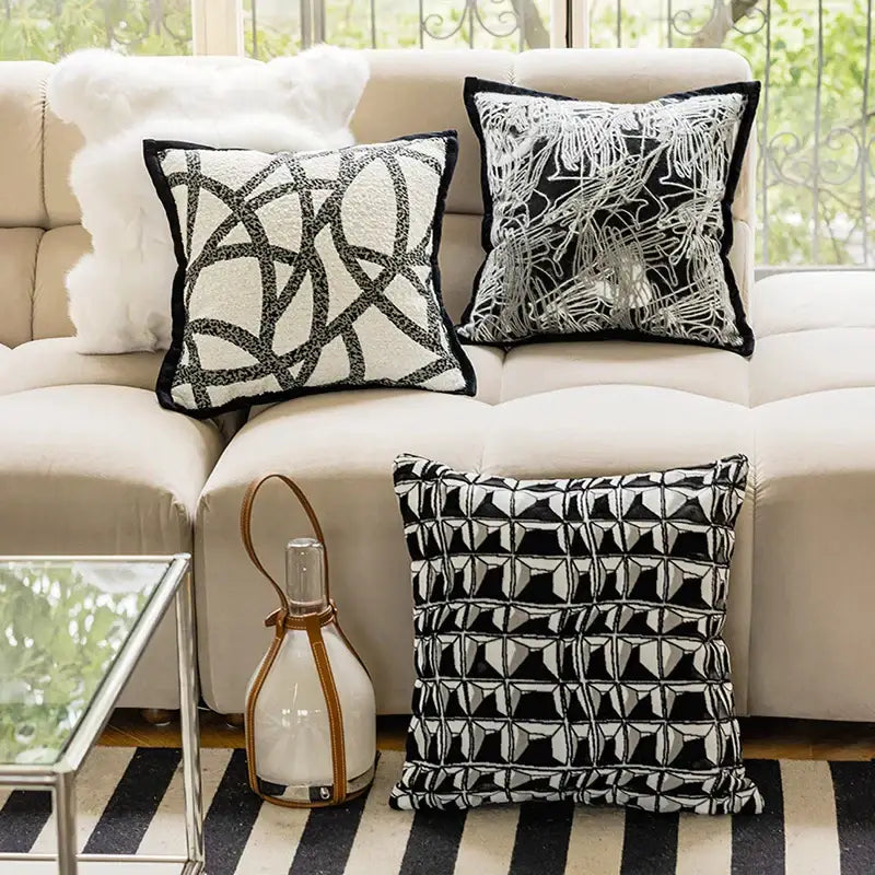 Black White Pillow Cover