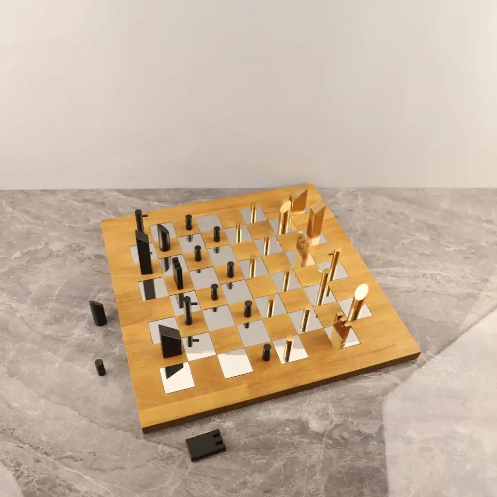 Gold Block Chess Set