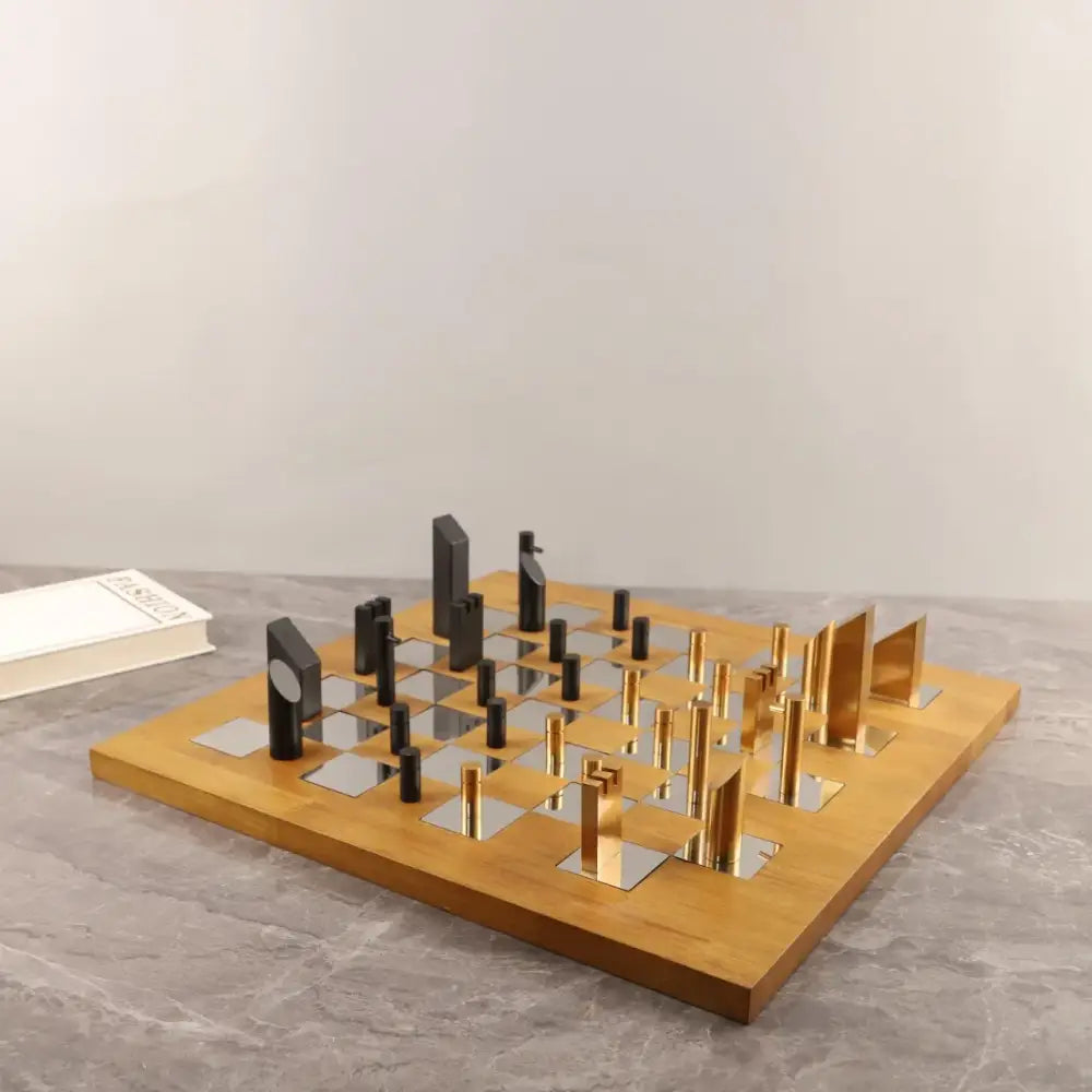 Gold Block Chess Set