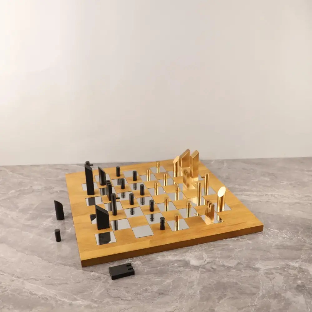 Gold Block Chess Set