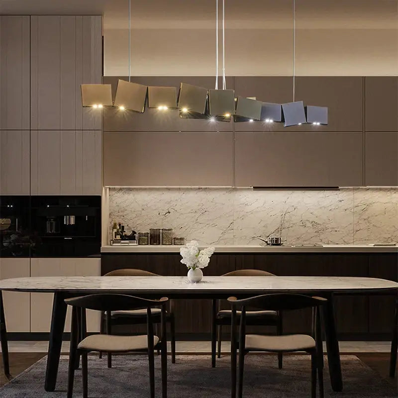 Bronze Geometric Pendant Light Adjustable 125cm