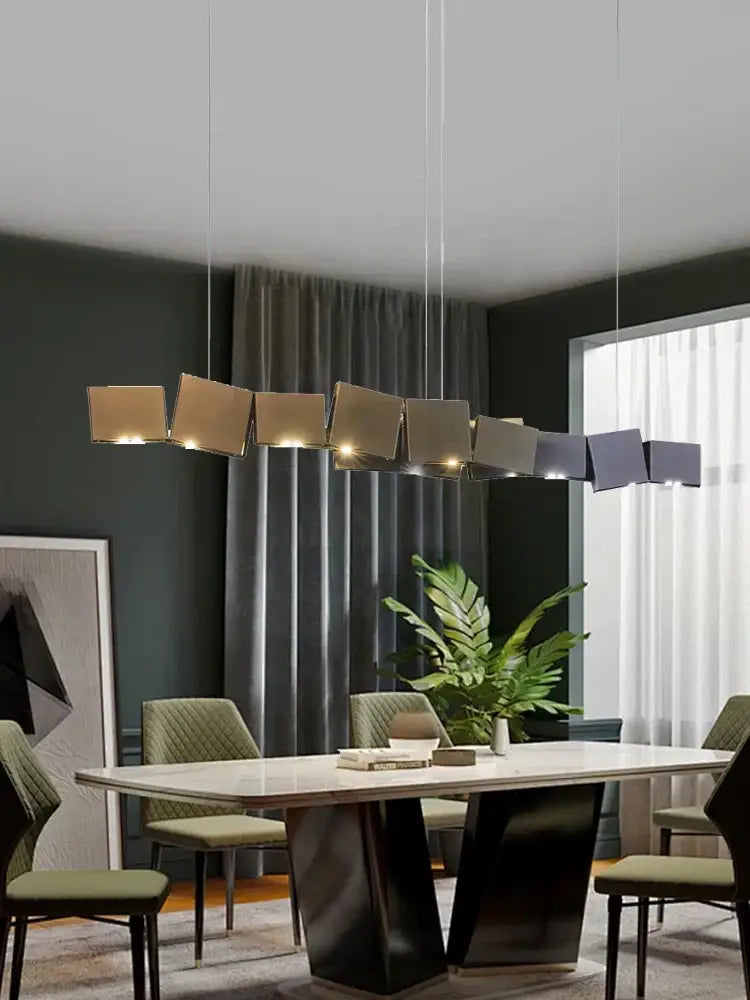 Bronze Geometric Pendant Light Adjustable 125cm