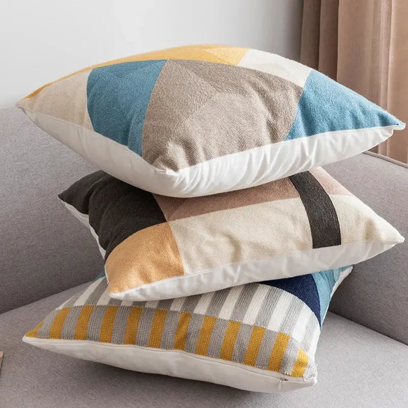 Multicolor Geometric Cushion Set