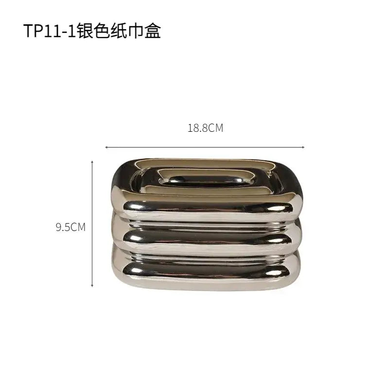 Chrome Fringe Tissue Box