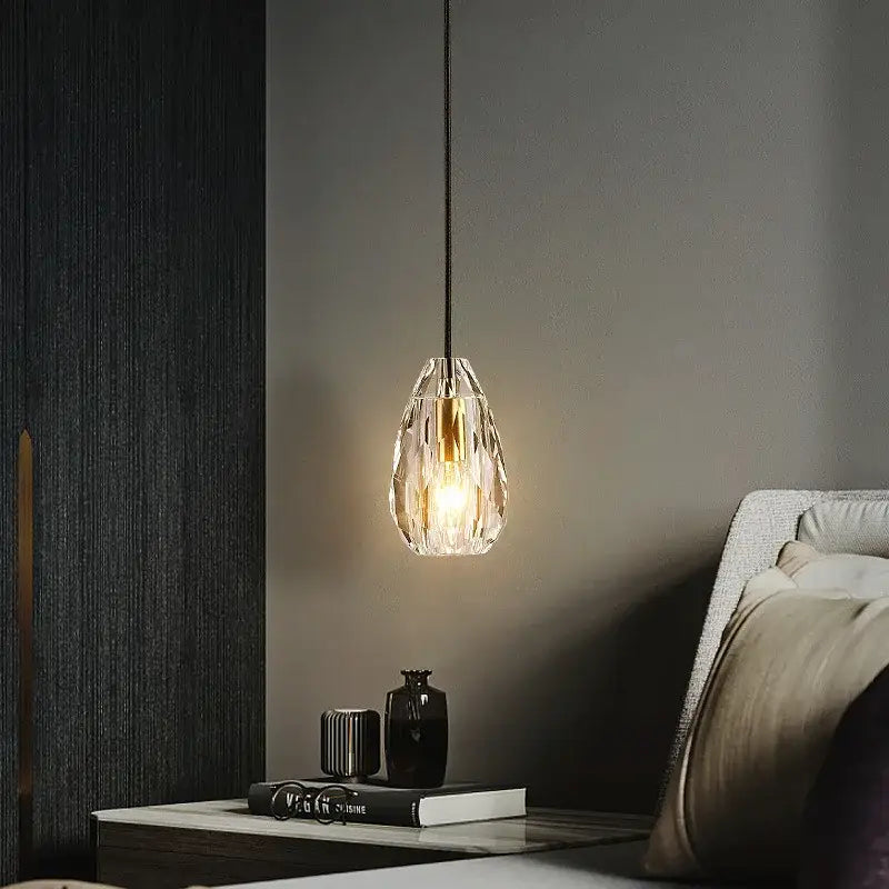 Gold Crystal Ceiling Chandelier For Bedroom