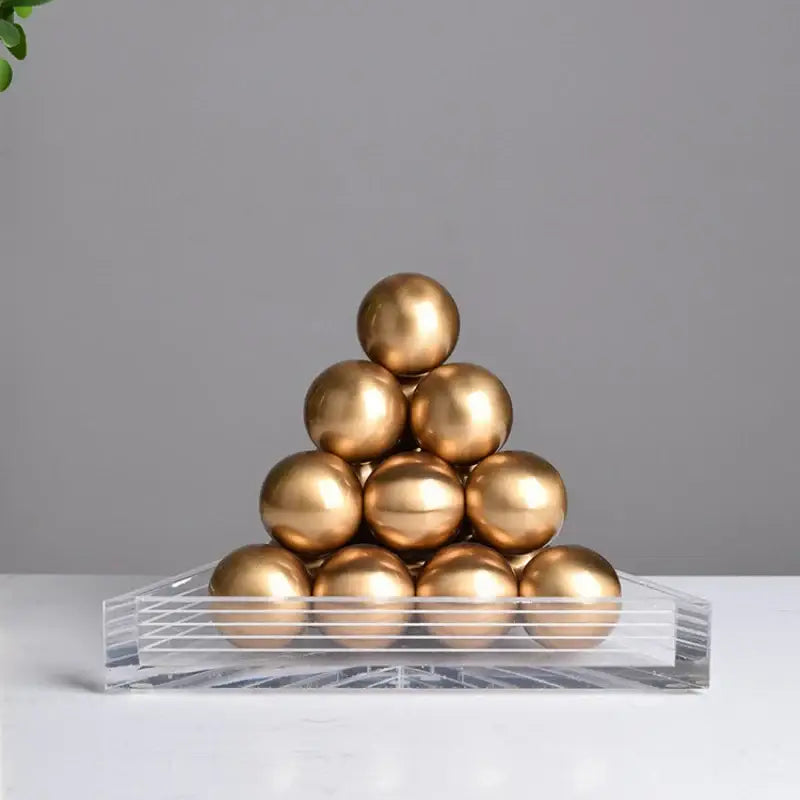 Gold Geometric Tower Trays