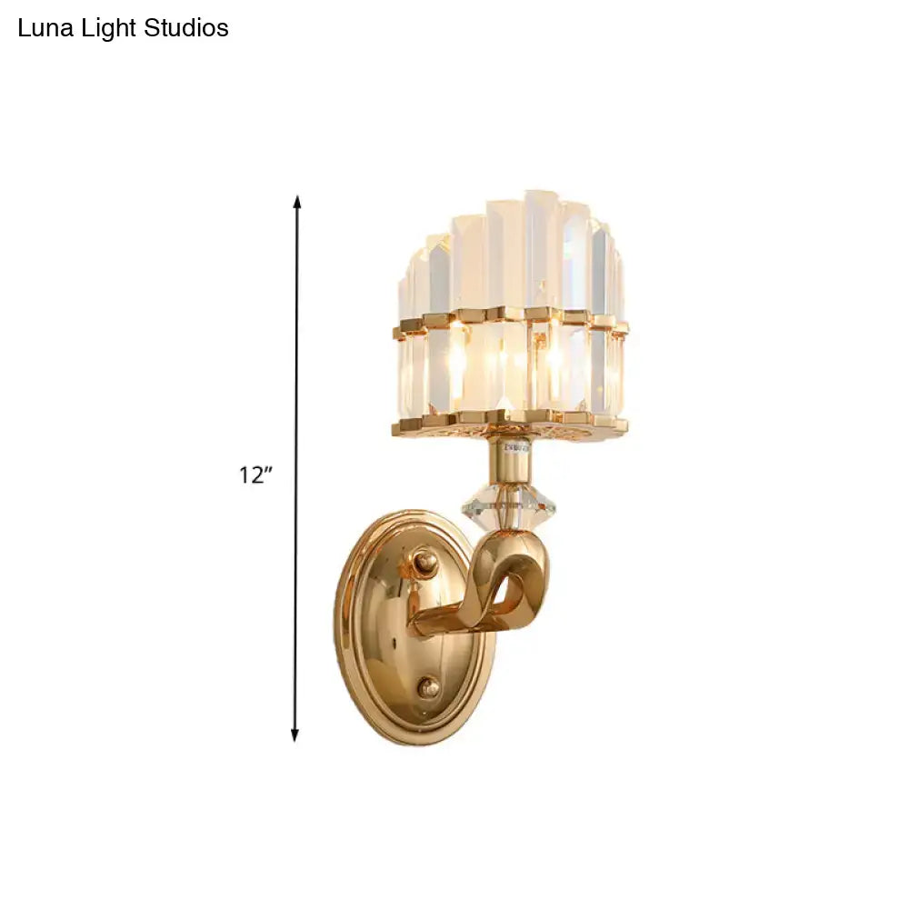 Gold Geometric Crystal Wall Sconce Living Room
