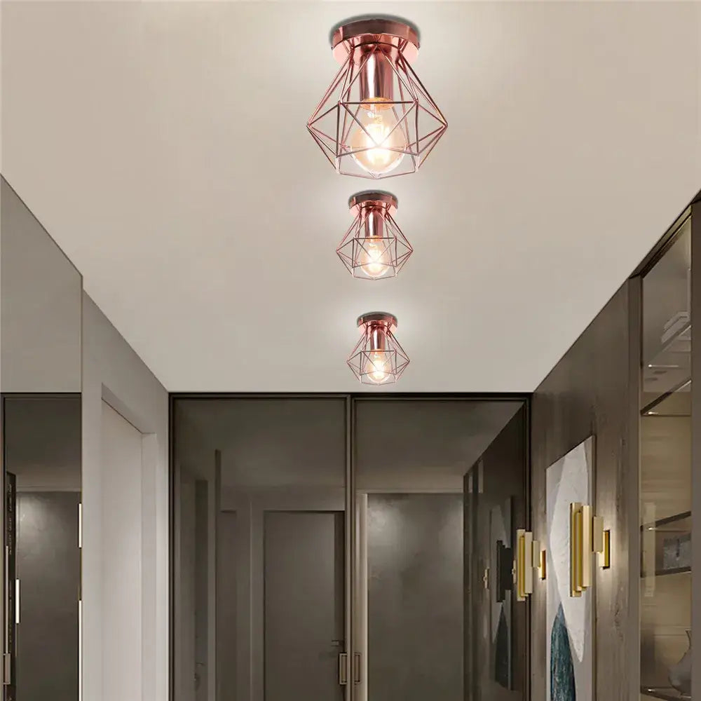 Black Cage Ceiling Light