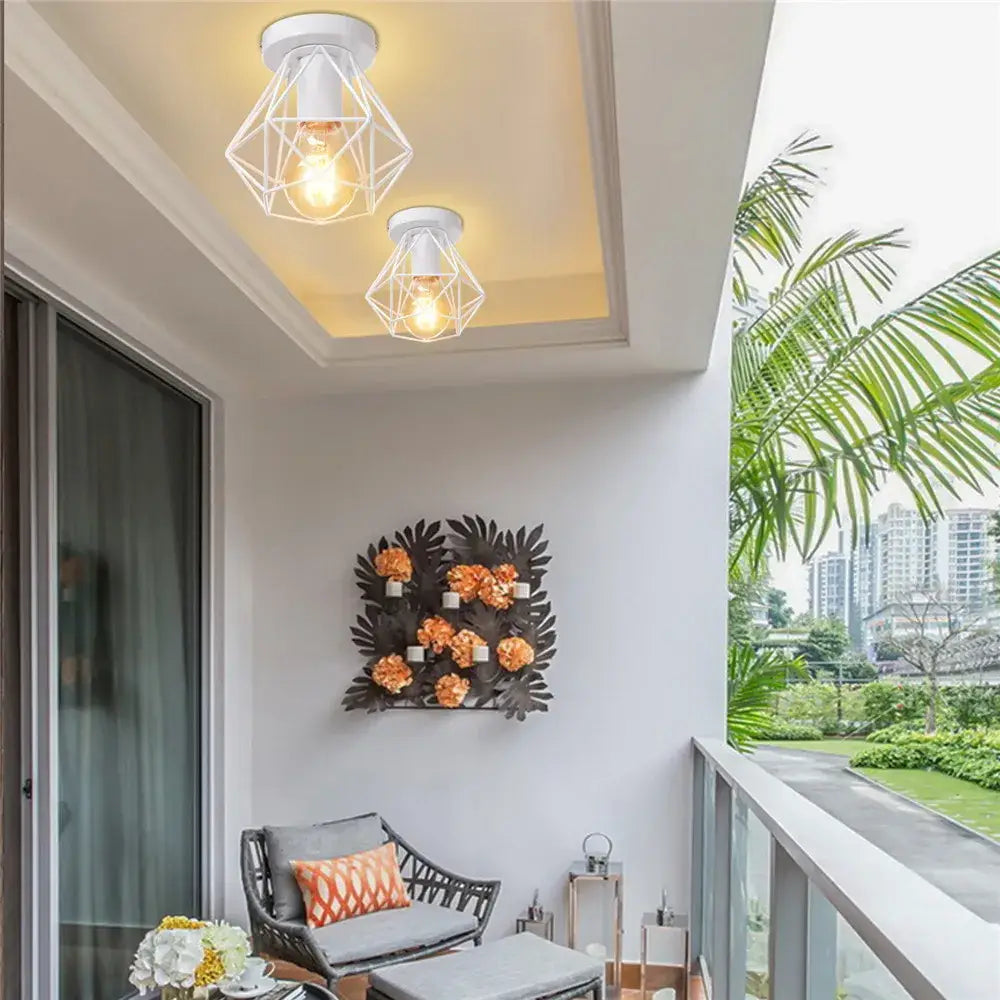 Black Cage Ceiling Light