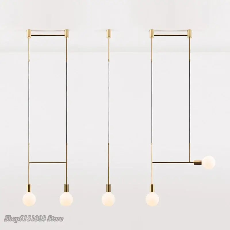 Brass Black Geometric Iron Pendant Light